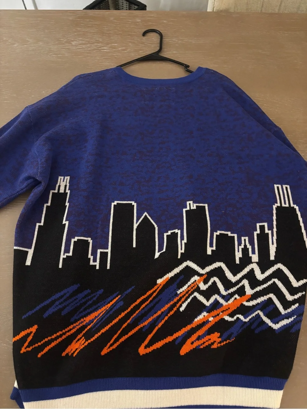 Nike Blue Crewneck Sweater with Orange Basketball Graphic